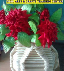Flower making with pot classes - VIGIL Arts and Crafts Training Center