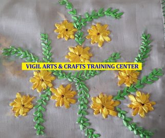 Ribbon Embroidery Classes in Trivandrum by VIGIL Arts and Crafts Training Center, Pattom, Trivandrum